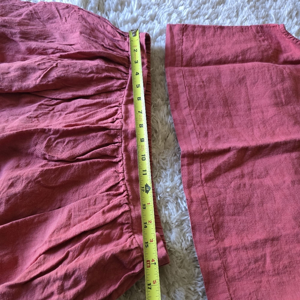MENIQUE Pink Sleeveless Top‎ and Skirt Set 100% Linen Size XL - Picture 5 of 13
